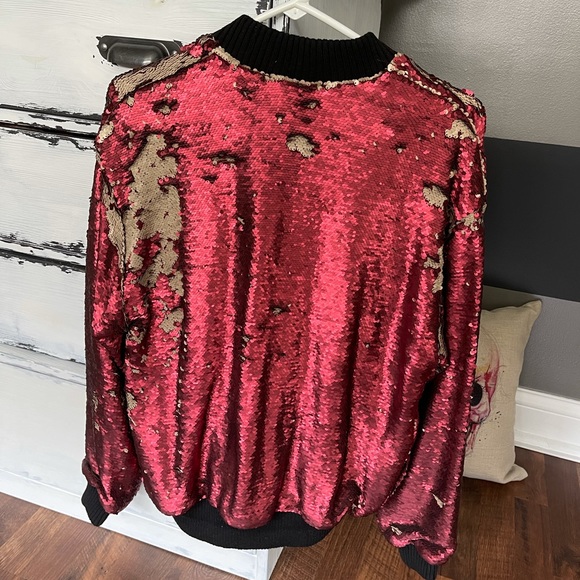 Free People Reversible Sequin Bomber - Picture 3 of 4